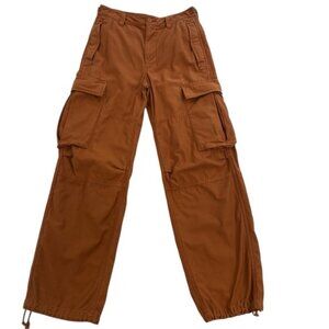 Artizia TNA supply baggy cargo pants cognac size 4 high rise pockets pure cotton
